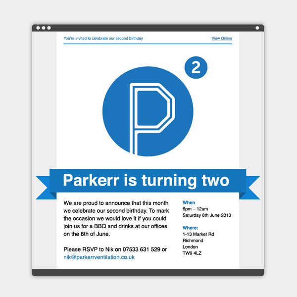 Parkerr Email Invite