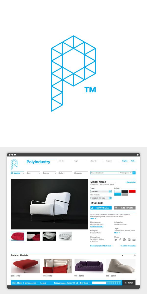 PolyIndustry Monogram and Product Page
